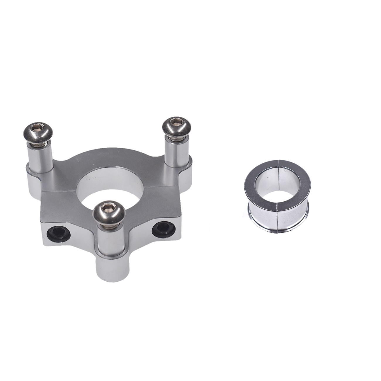 Silver 1″ 25mm / 1.5″ 38mm CNC Adapter Fits 49cc 50cc 66cc 80cc Motorized Bike.
