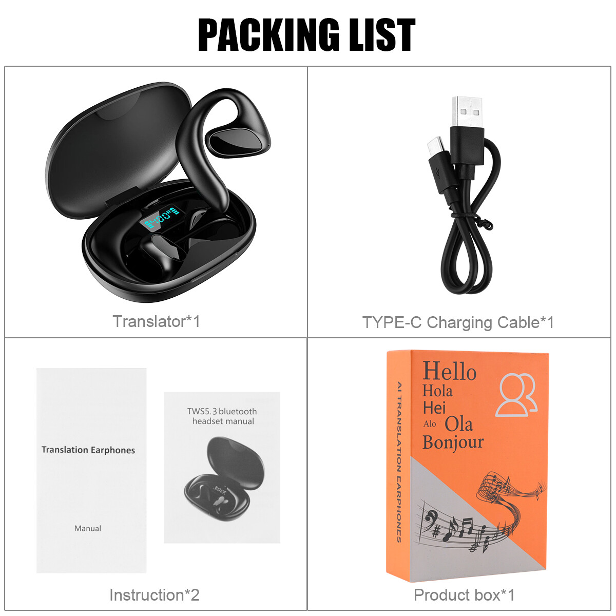 M8 Translator Earbuds 144 Language Translator Device Two Way Real Time Tran)