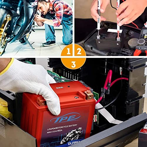 12V Lithium Motorcycle Battery YTX9A-BS 4AH 460CCA with Smart BMS & 9A-4AH-RED