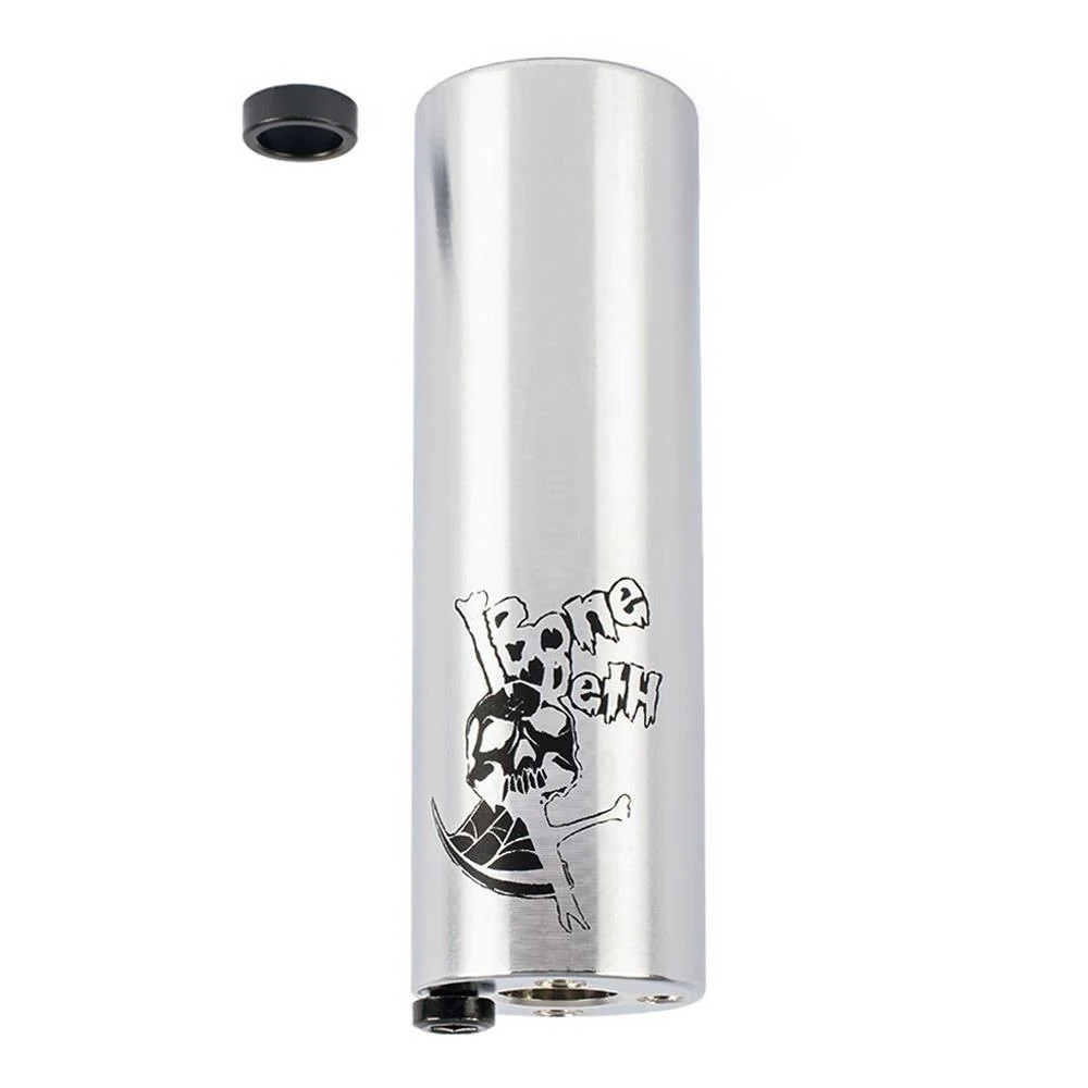 2 x BONE DETH SIDE PIPE PEGS BMX BIKE HARO CULT RANT SUBROSA SHADOW SILVER NEW