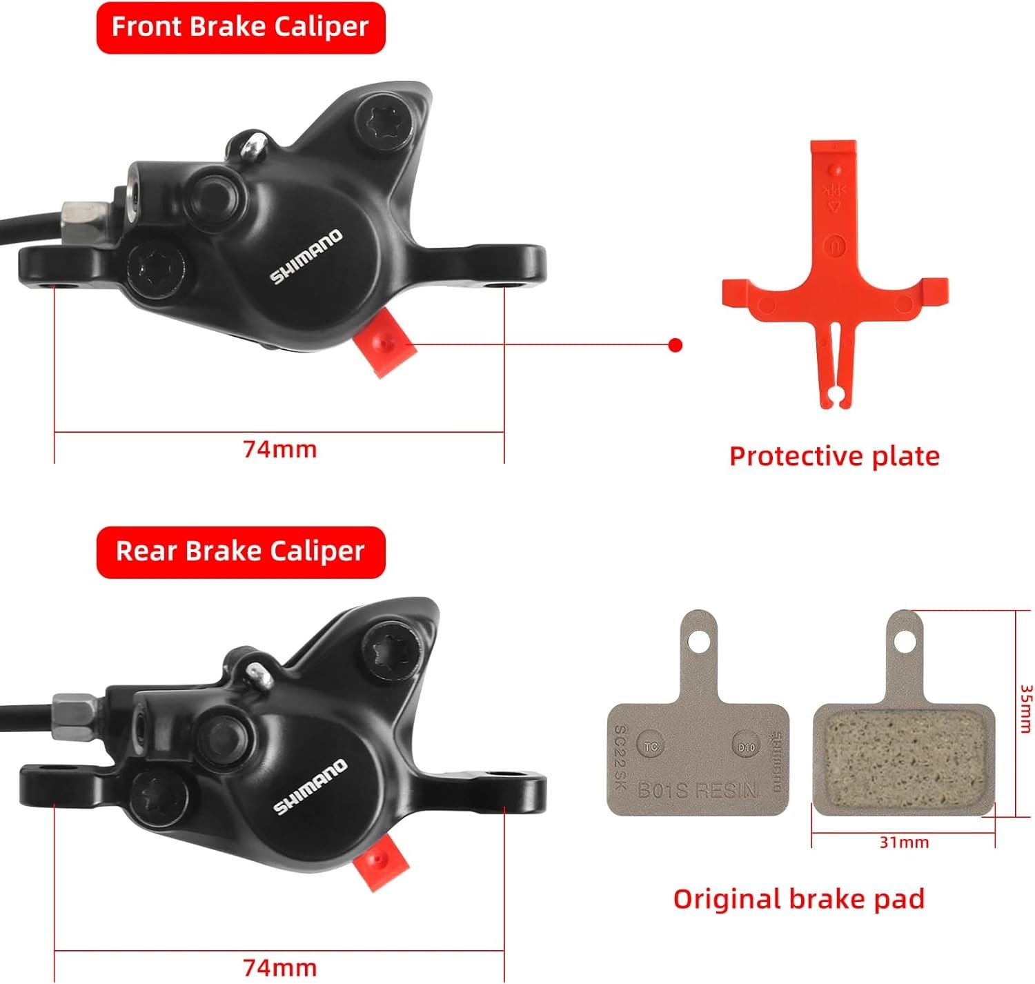 MT200 MTB Hydraulic Disc Brakes Set 800/1550mm MTB Brake Bicycle Disc Brake NEW