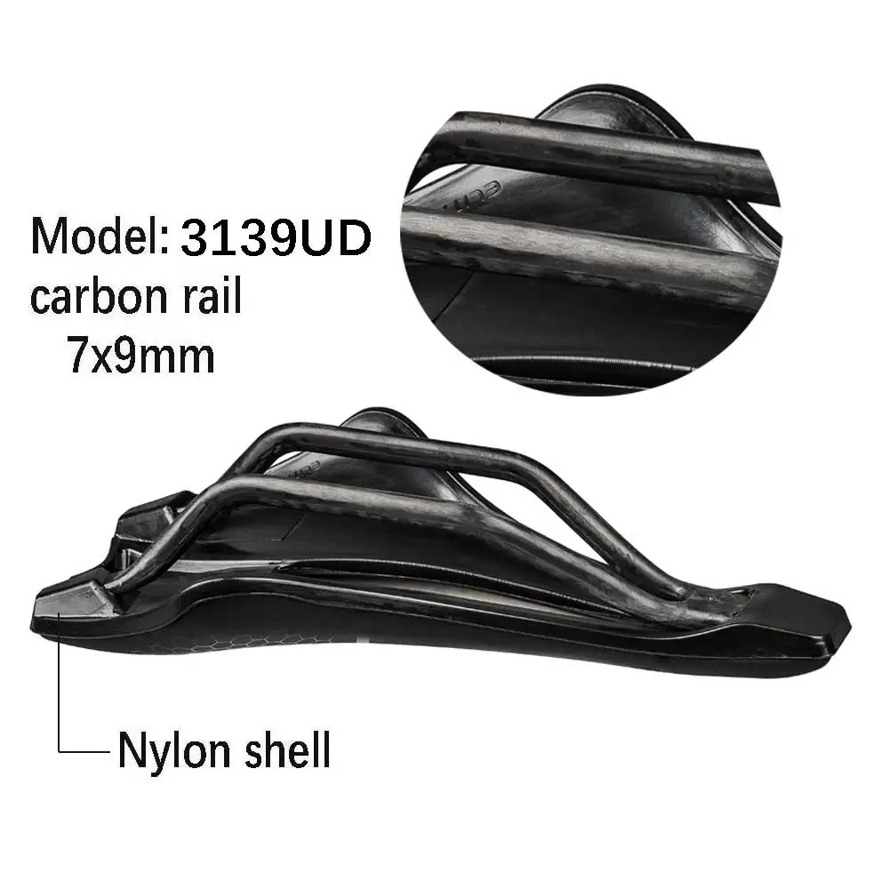 Ultra Light Carbon Fiber Bike Saddle 245x139mm UD Carbon Rails MTB Road 135g