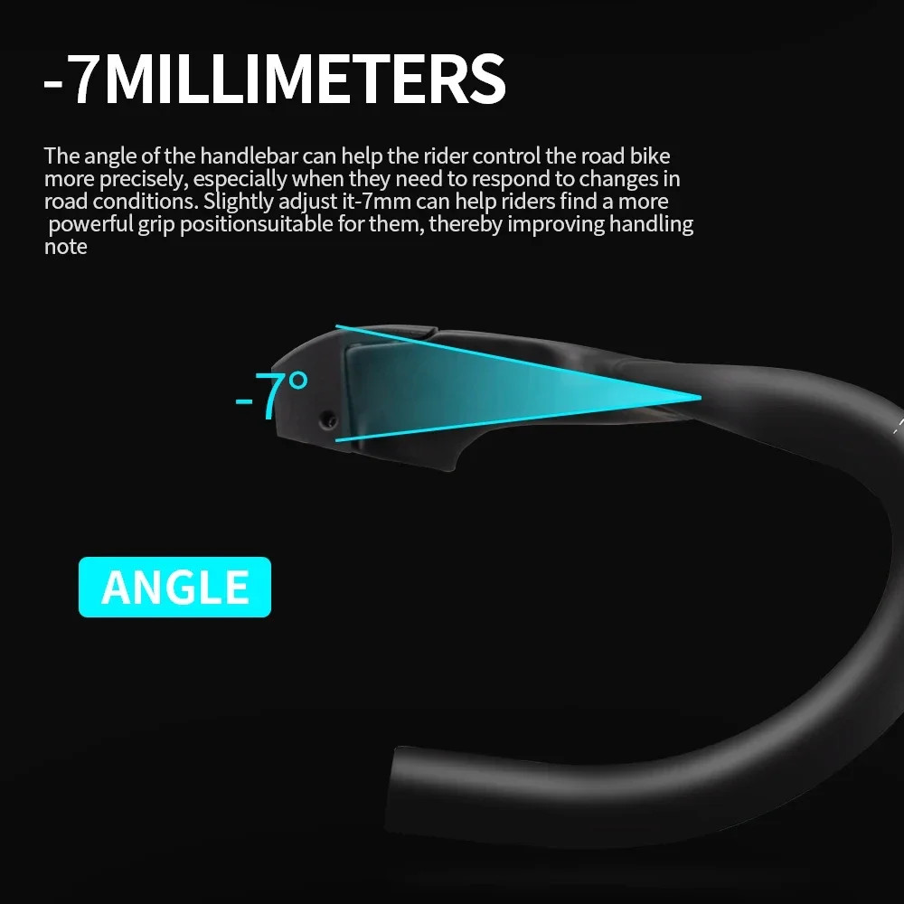 80-110mm Width Road Bicycle Carbon Handlebar Matte Internal Cable Di2 Drop Bar