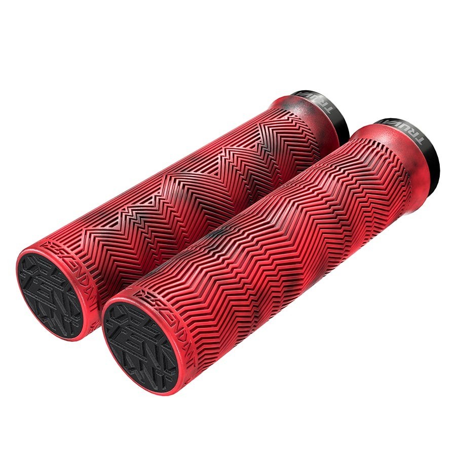 Truvativ, Descendant Single Locking, Grips, 133mm, Red/Blood Red Pair (MSRP $35)
