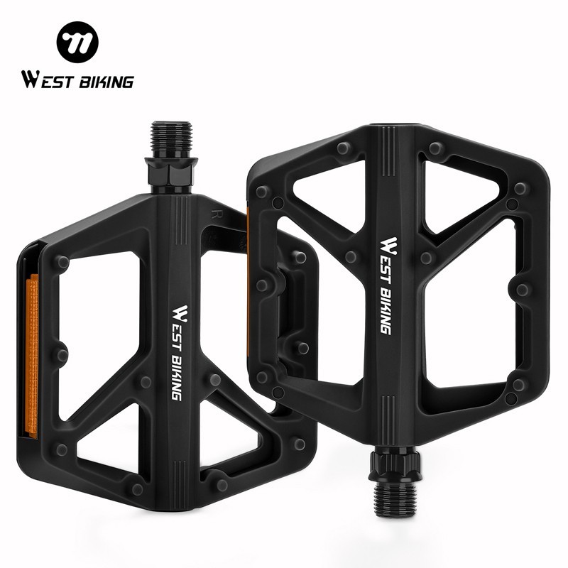 WEST BIKING Nylon Bicycle Pedals DU Sealed Bearing 9/16″ Bike Flat Pedals A Pair