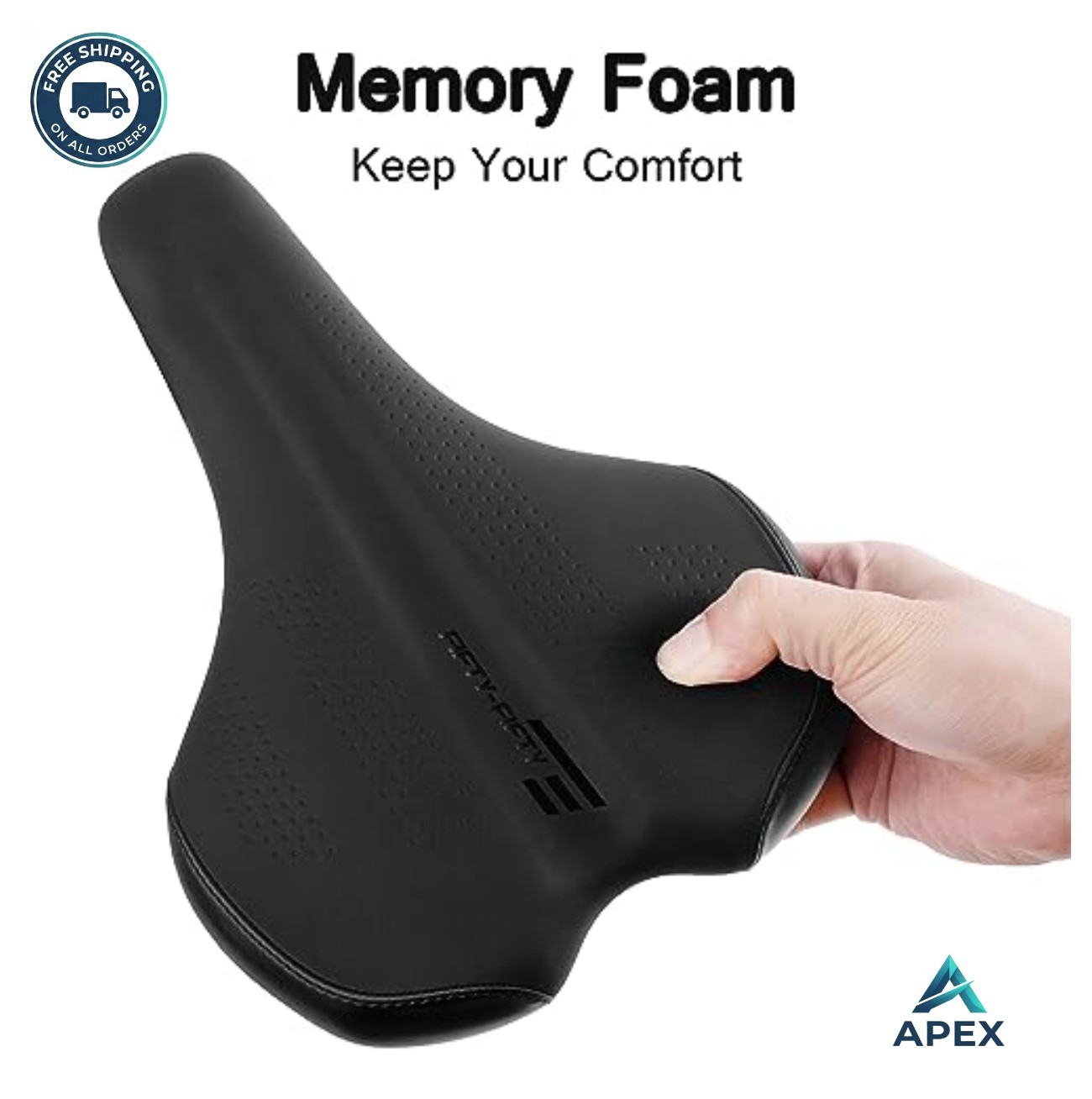 Mountain Bike Saddle Memory Foam Comfort Waterproof Bicycle Seat 150kg Capacity