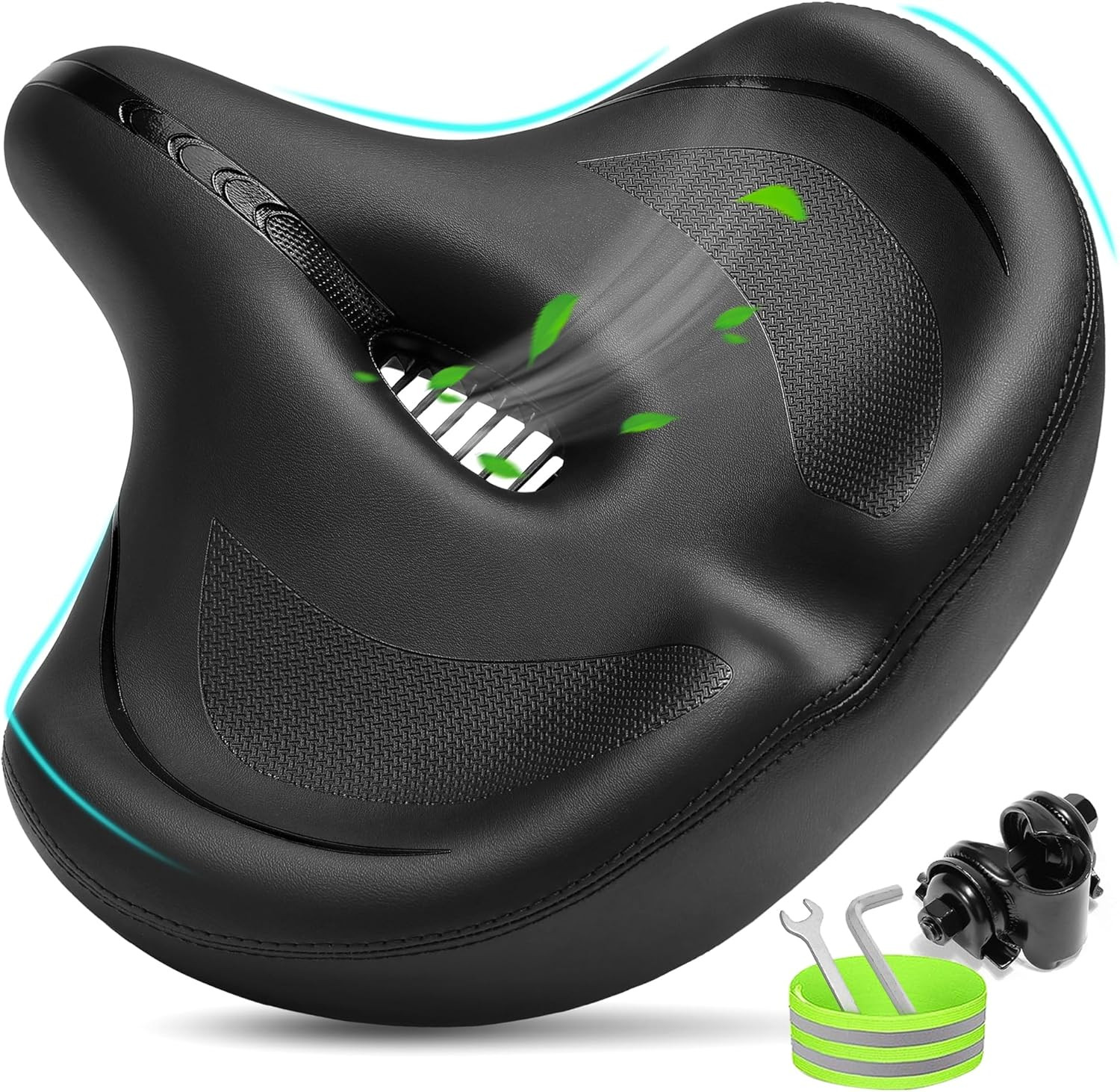 CDYWD Oversized Bike Seat for Men & Women Comfort, Extra Wide Bicycle Seat Cushi