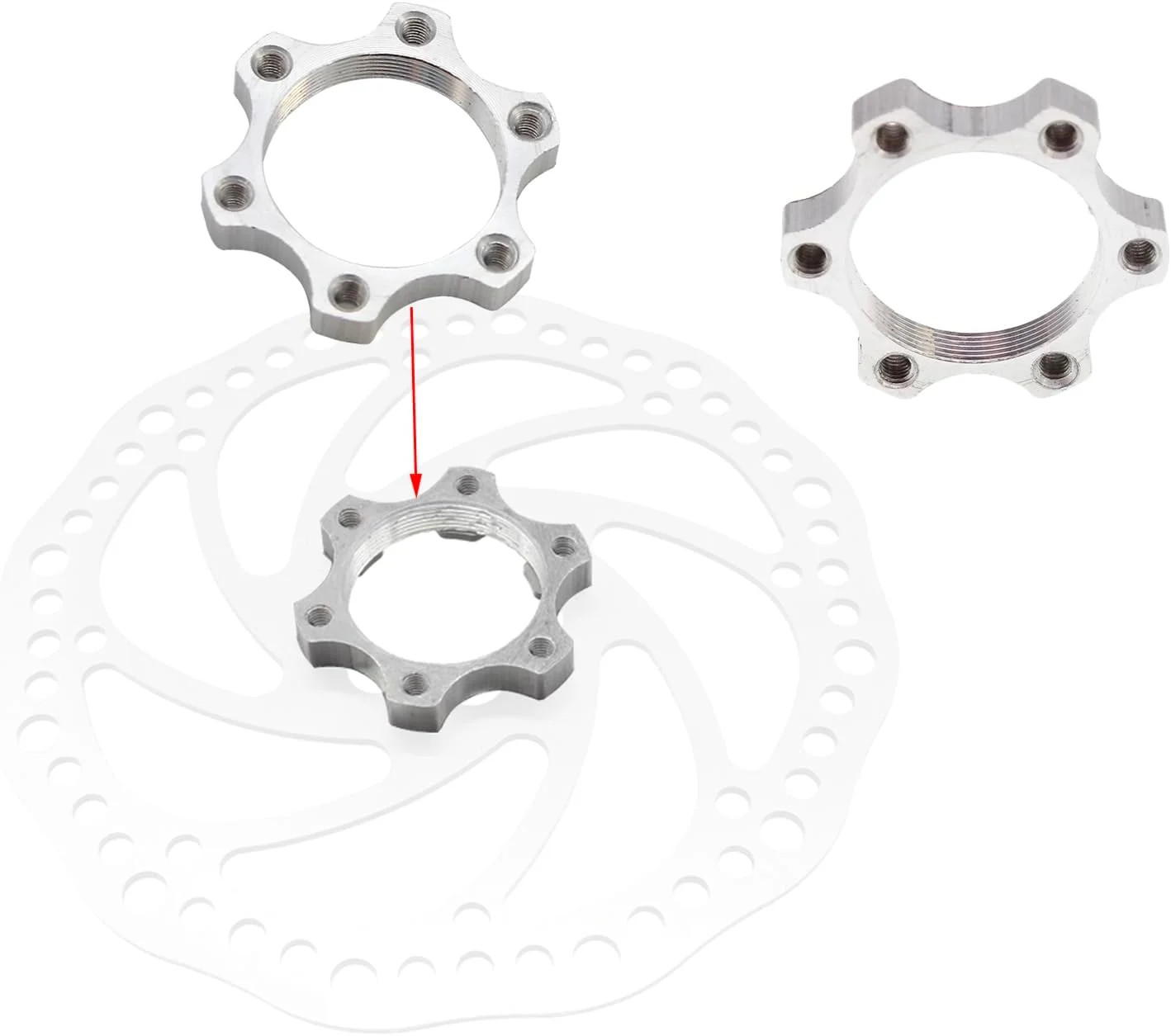 2 Pcs Bike Bicycle Freewheel Threaded Hubs Disk Disc Brake Rotor Aluminium Alloy