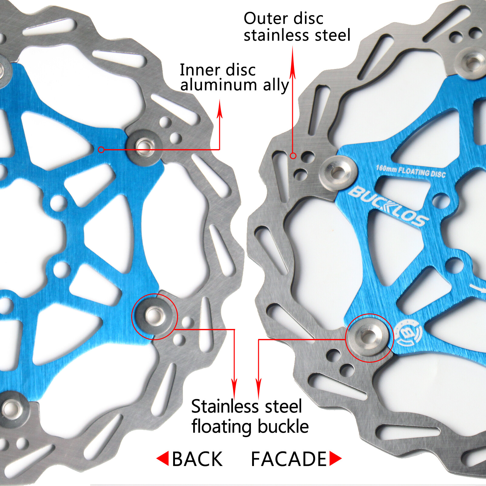 MTB Bike Floating Disc Rotor 160mm 180mm 203mm Brake Rotor + 6 Bolts fit Shimano