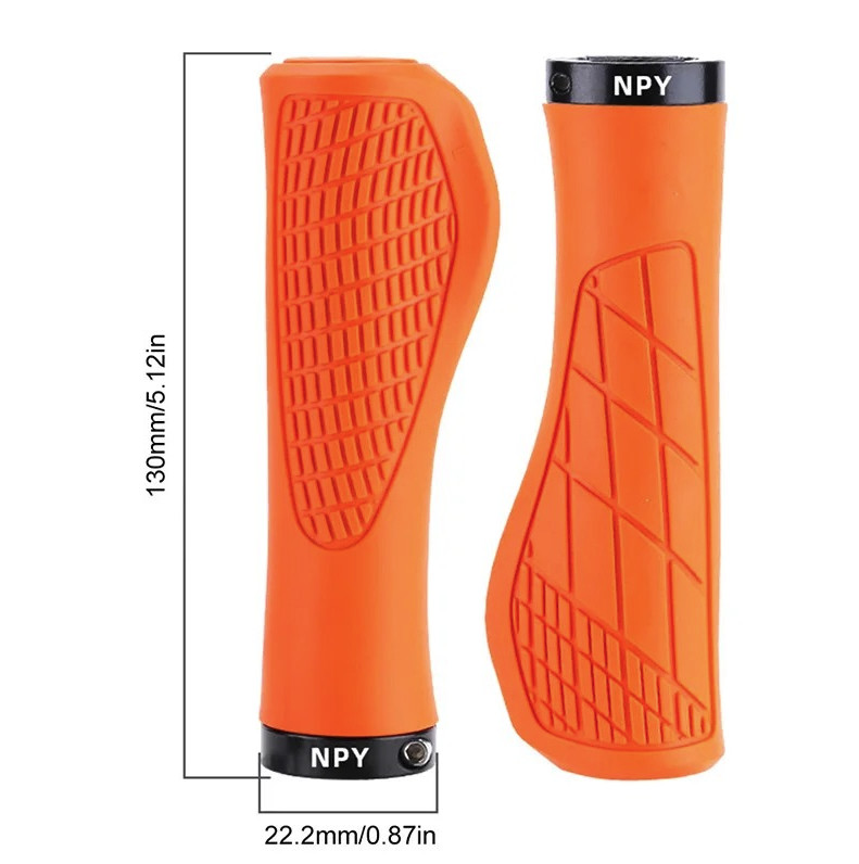 1 Pair MTB Handlebar Grips Lock On Rubber 22.2mm Non Slip Bike Grip – NEW