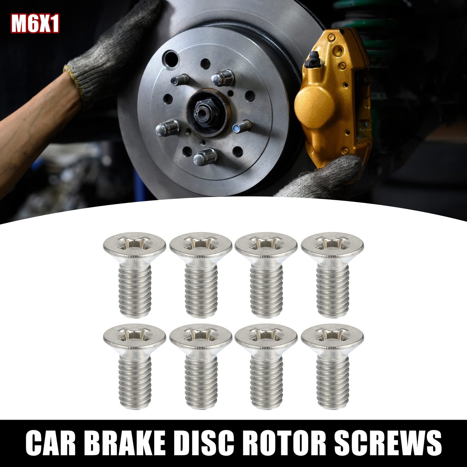 X AUTOHAUX 8pcs Stainless Steel Brake Disc Rotor Screws Front Rear Retaining …