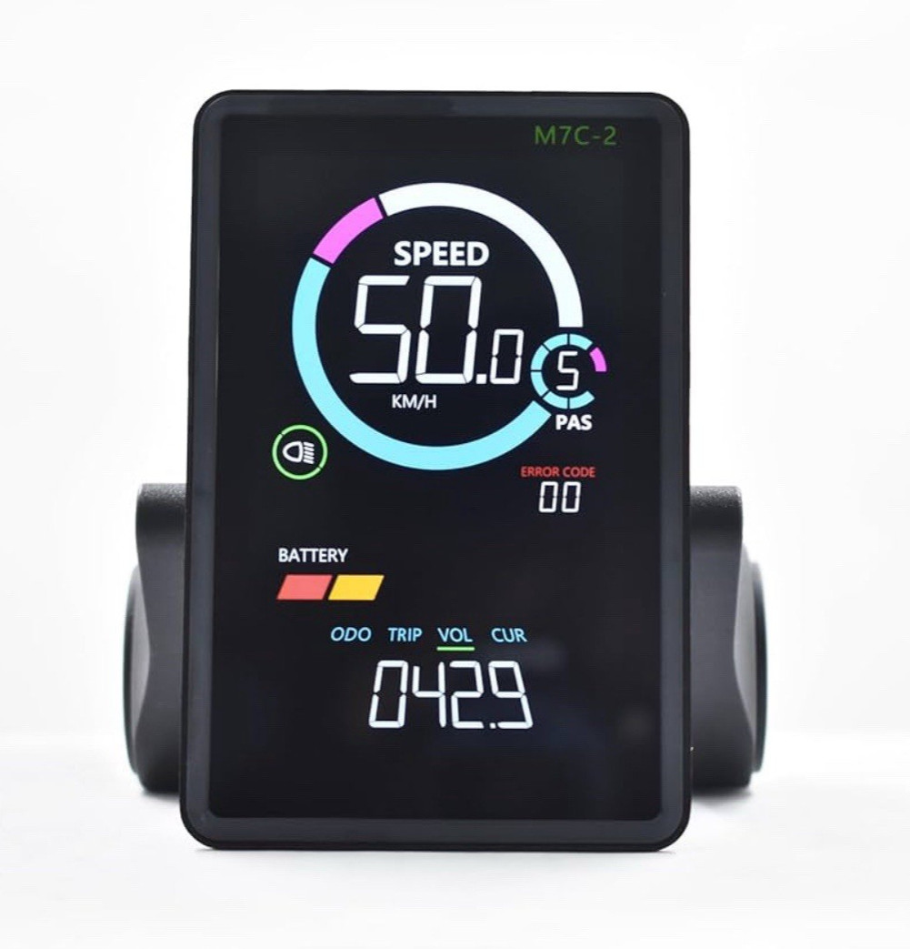 Ebike Display UART No.2 24V-60V LCD Cycling Computer 6-Pin Connector Version
