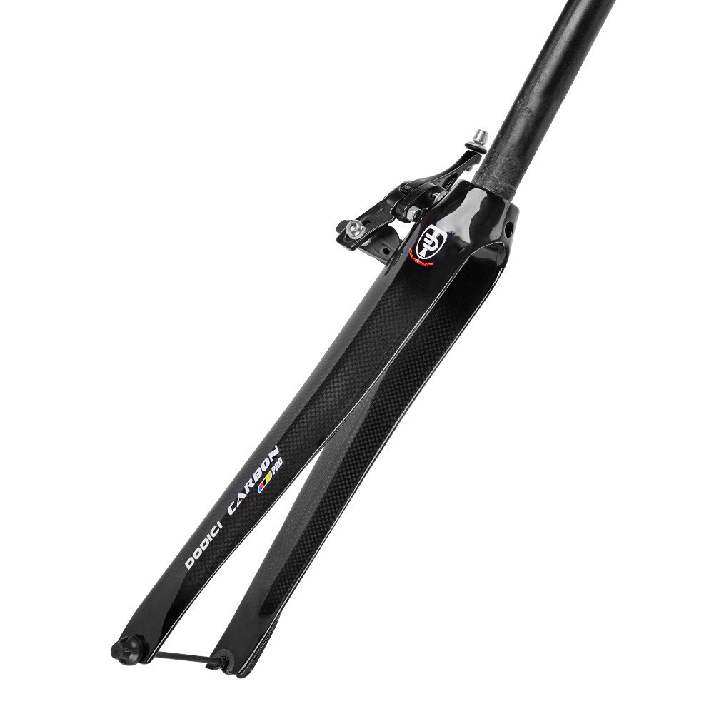 700C Carbon Fiber Fork 1-1/8 in Rigid Rim Brake Road Bike Frok Racing QR 100*9mm