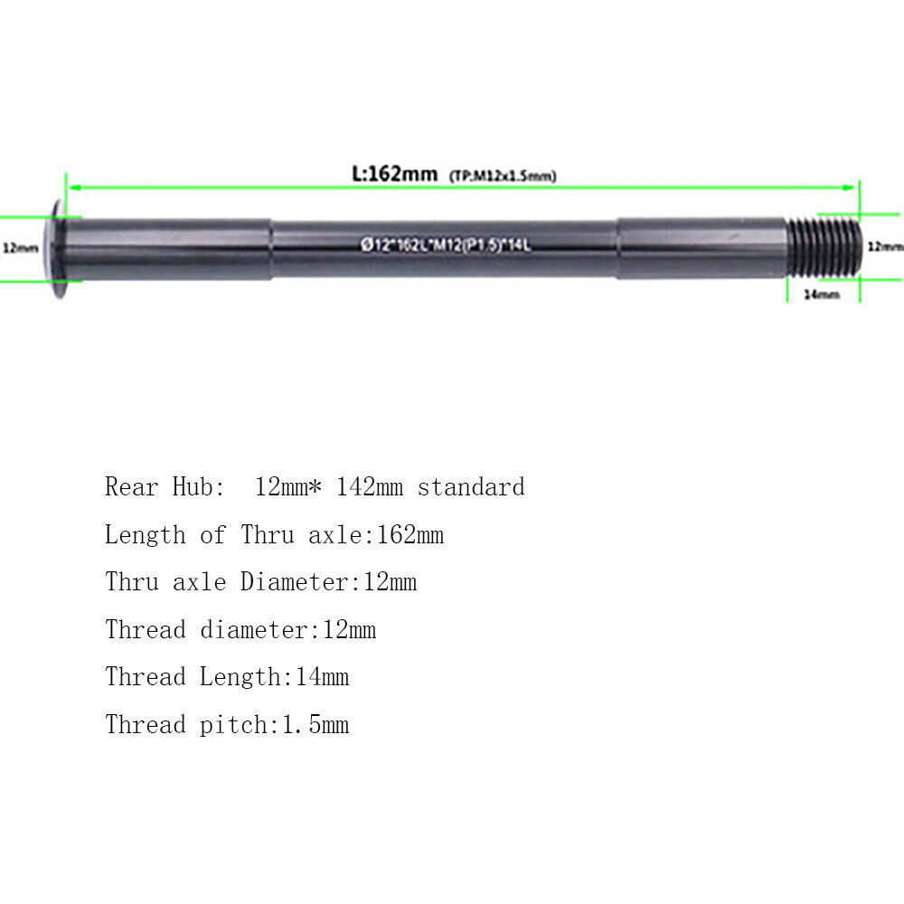 Thru Axle 12mm x 142mm Standard Thread Pitch 1.5mm For Mountain Bike Road Bike