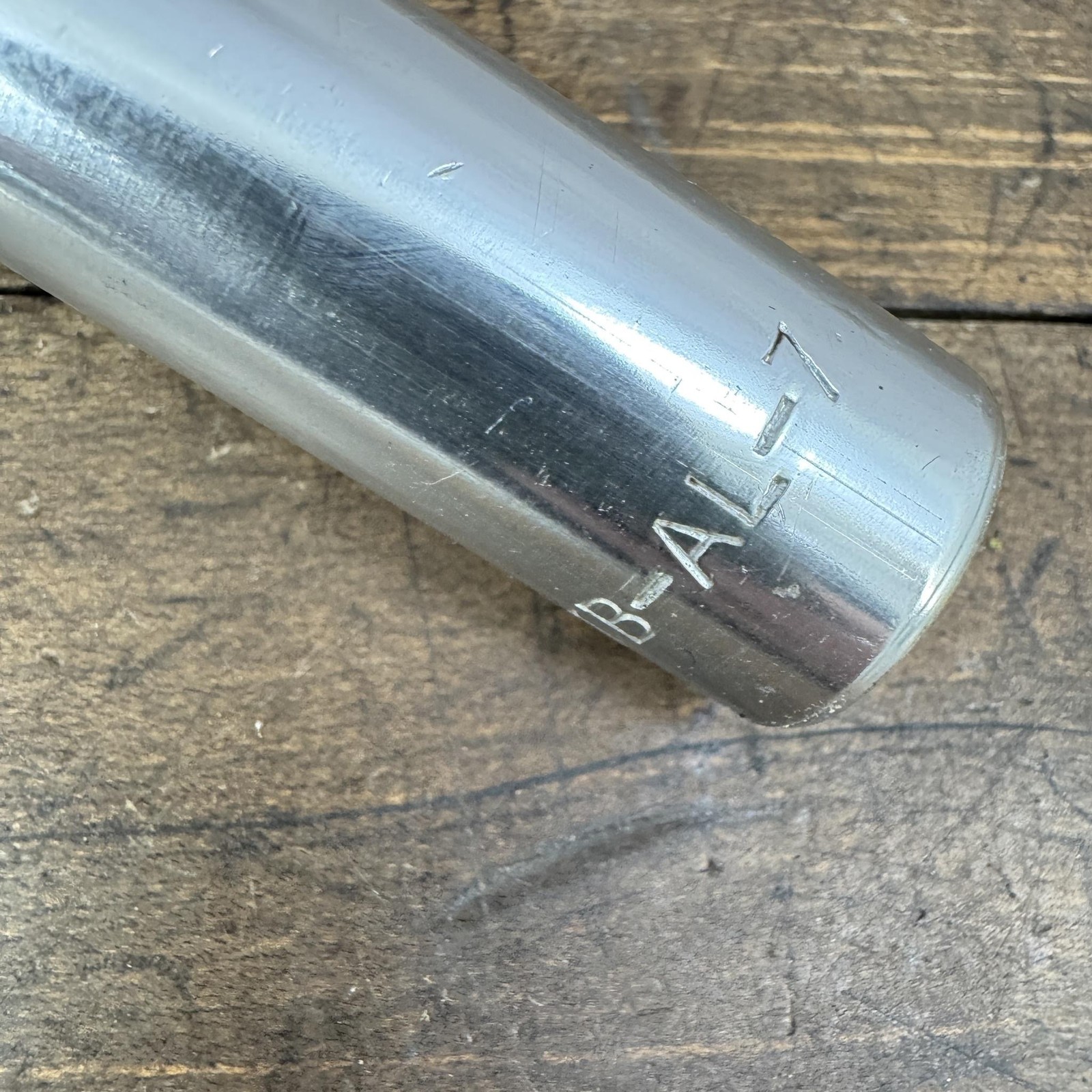 Vintage Mountain Bike Riser Handlebar 25.4 Clamp 1980s Silver Alloy MTB-AL-7 Bar