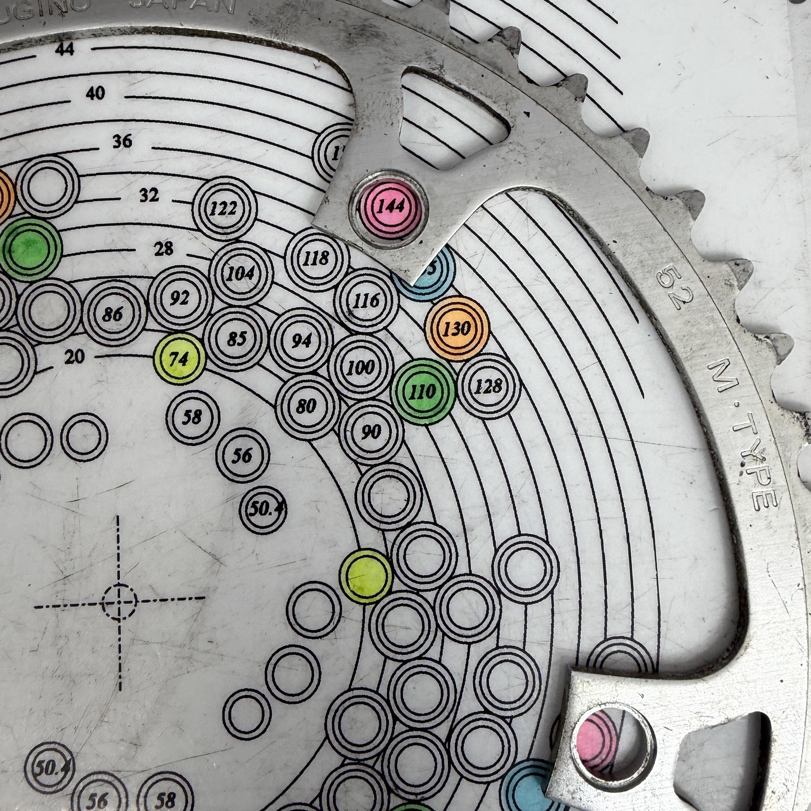 Vintage Sugino 52T Chainring 144 BCD 5-Bolt Road Bike Silver Japan 52 Tooth