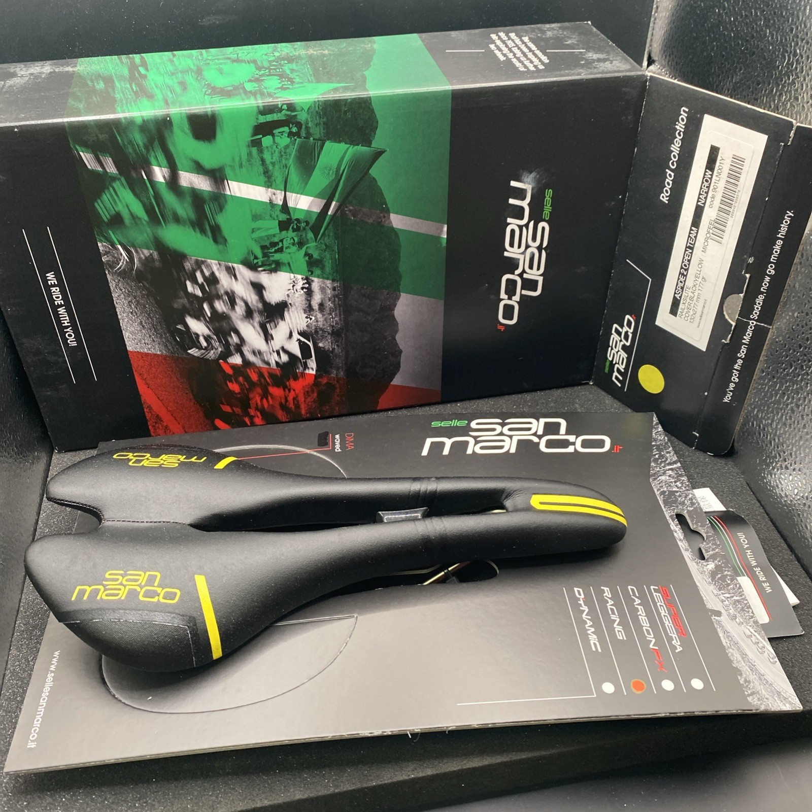 Selle San Marco Aspide 2 Open Team Mavic Yellow 132x277mm (s2)