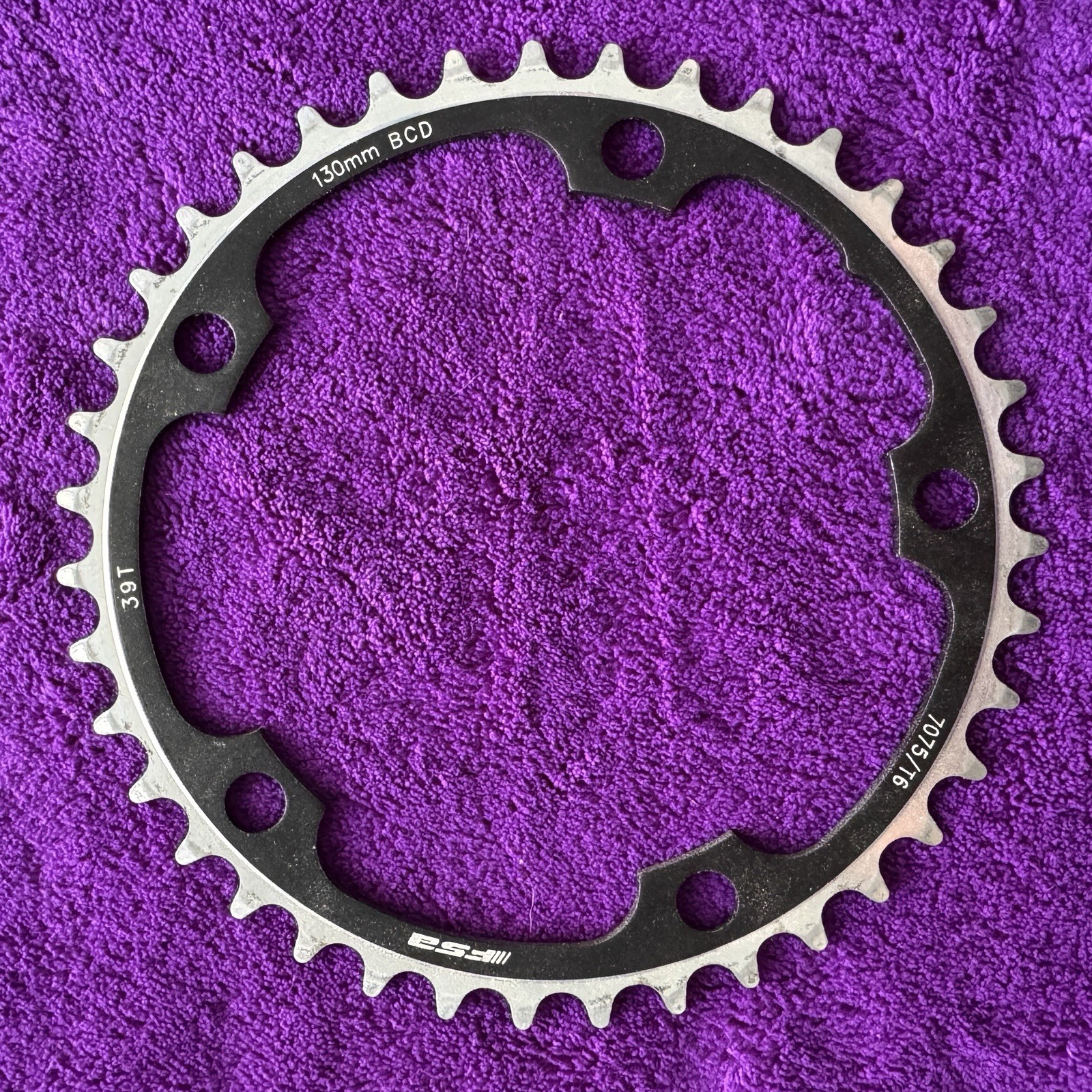 39T × 130mm x 5 Bolt Black Alloy Chainring FSA