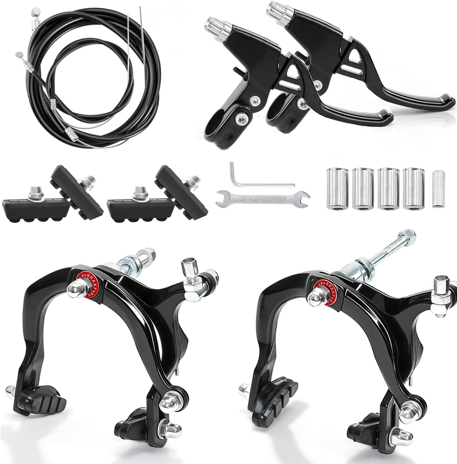 Bike Brake Set, Front & Rear C Caliper Brake Kit, Bike Brake Pads, C Shape Br…