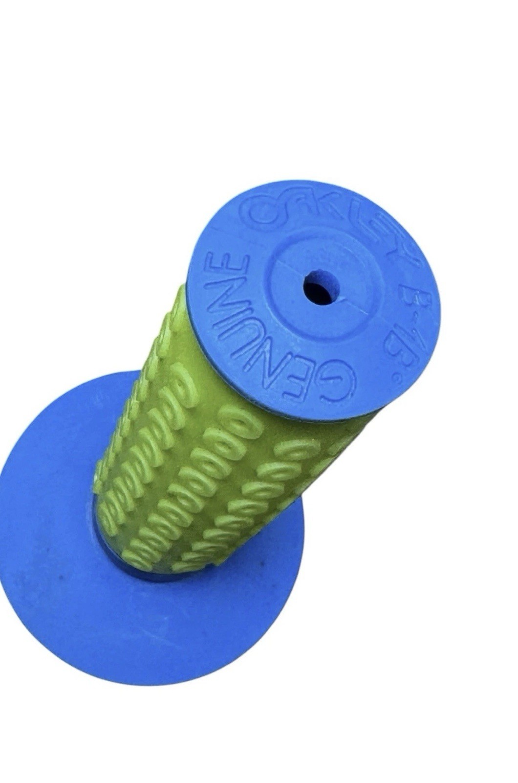 Oakley B-1B BMX Handlebar Grips Pair, Rubber Slip-On, Blue/Green