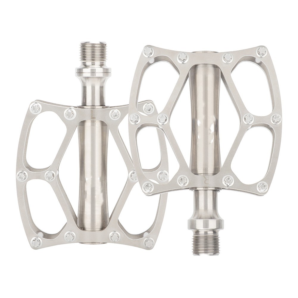 Quick Release Bicycle Pedal Alloy Construction 14mm Thread Silver Finish