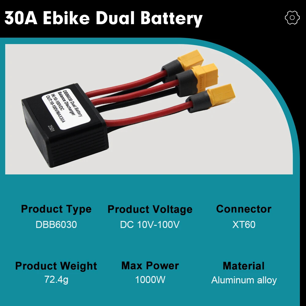 20V-100V 20A-120A Ebike Double Battery Discharge Converter Connection Adapter