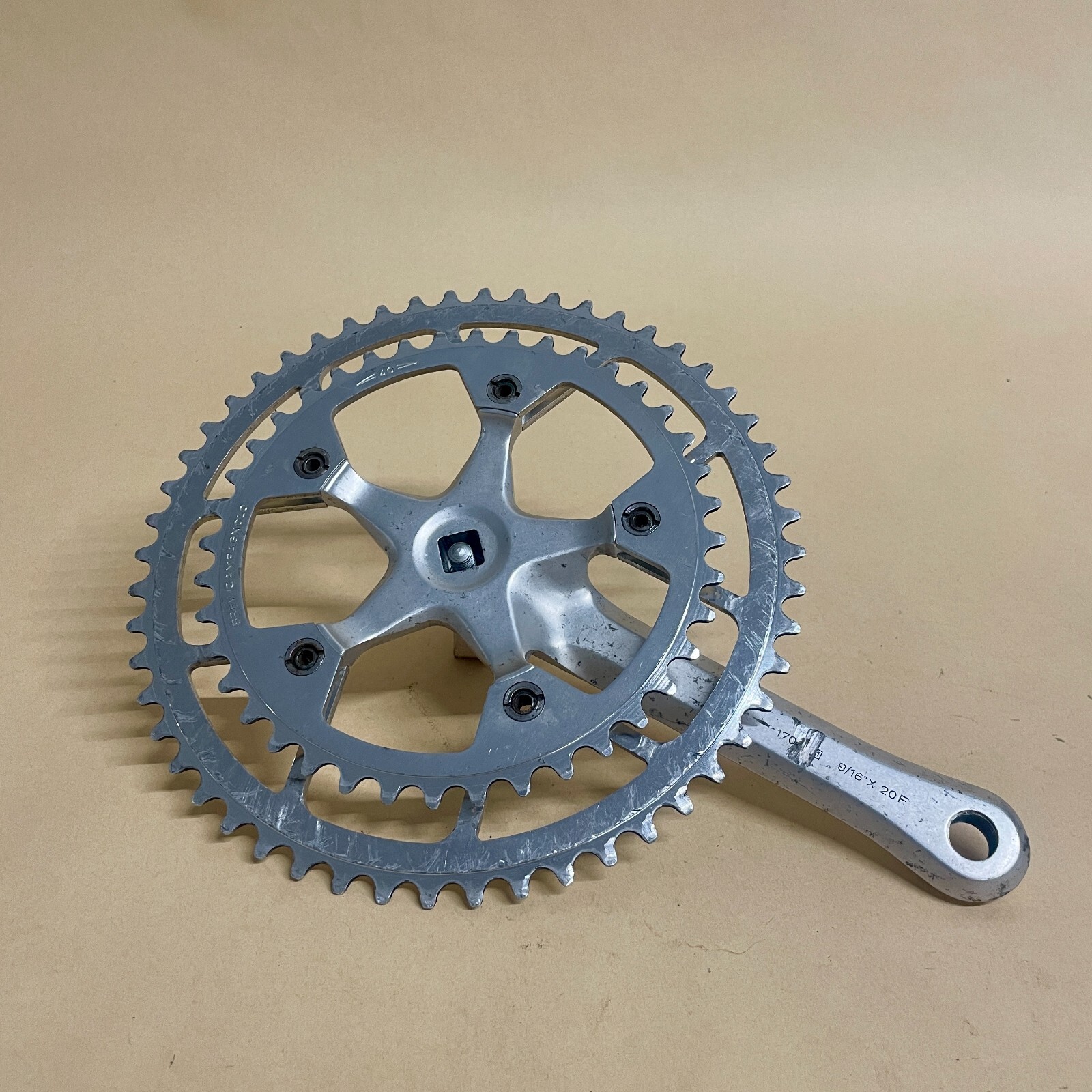 170mm Campagnolo Triomphe 52/40T double crankset, w/ 115.5mm Centaur sealed bb