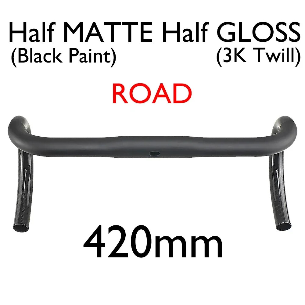 Carbon Fiber Internal Routing Road Gravel XC Bike Handlebars 380/400/420/440mm