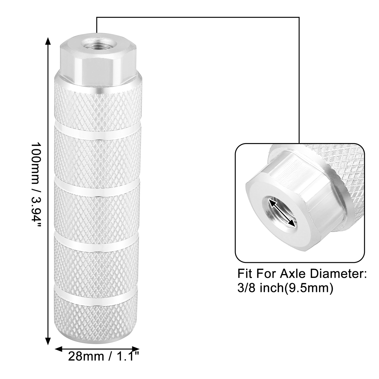 Universal Piece of 4 Rear Foot Pegs Footrest for BMX MTB Bike Fit 3/8 Inch Axles