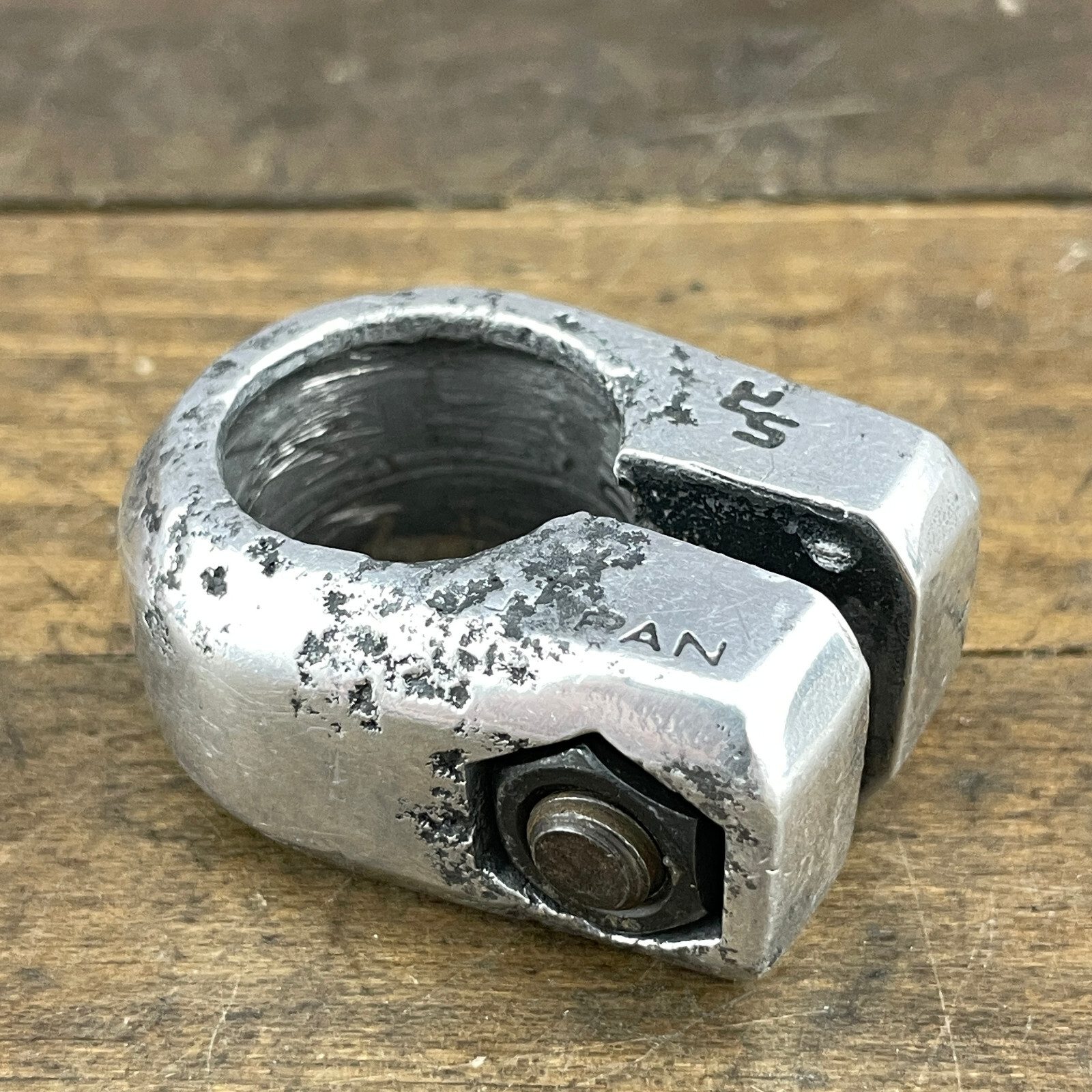 SR Old School BMX Seatpost Clamp 25.4 mm Japan Stamp OG 80s Silver Chrome A3
