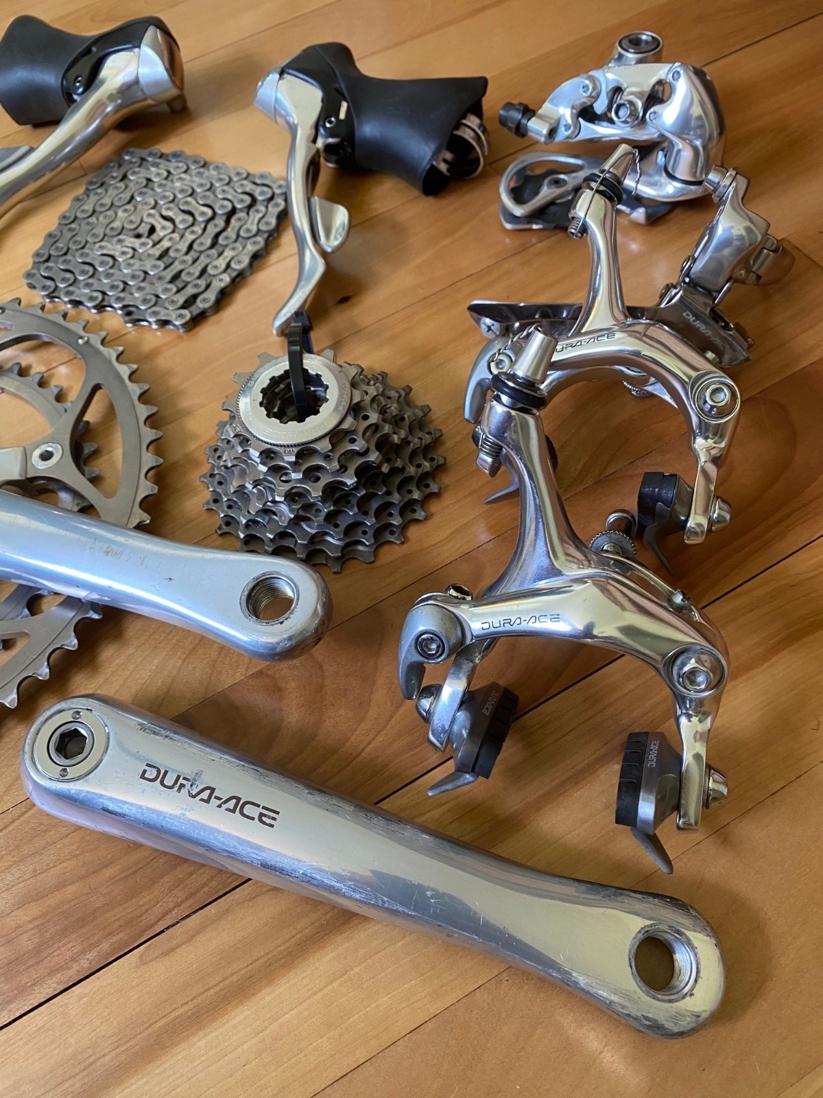 Vintage 9 speed Shimano Dura Ace 7700 Group Set