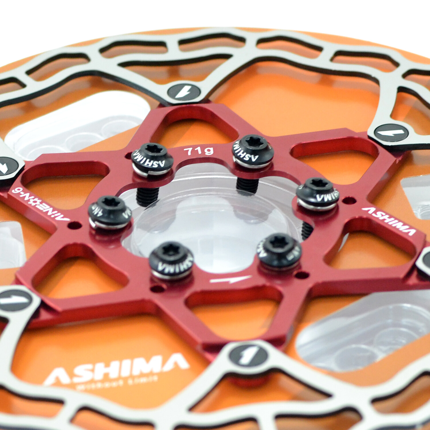 ASHIMA AiNeon ARO-10 Lightest Disc Brake Rotor 160mm 71g , Red