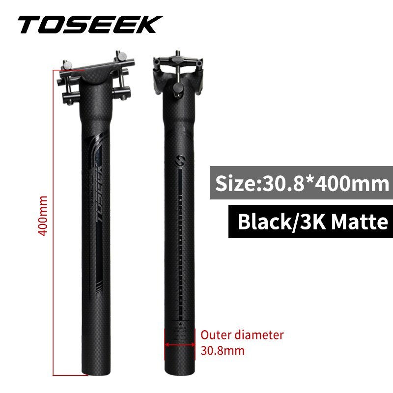 Carbon Seatpost Offset 0mm Mtb Retractable 27.2/30.8/31.6mm Seat Post 400MM