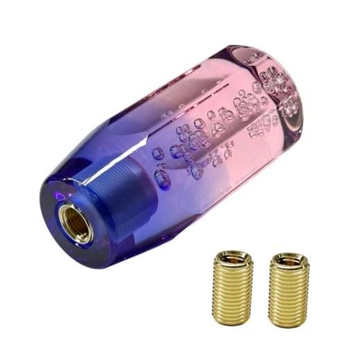 Craedli Car Gear Shift Knob, Acrylic Automotive Gear Shift Stick Pink&Purple