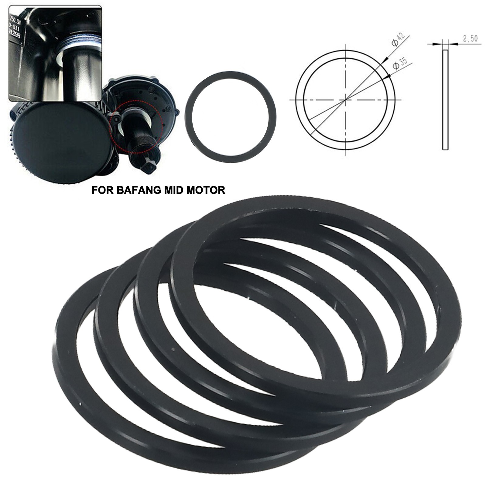 35mm Gasket Black Motor Components Electric Bicycle For Bafang