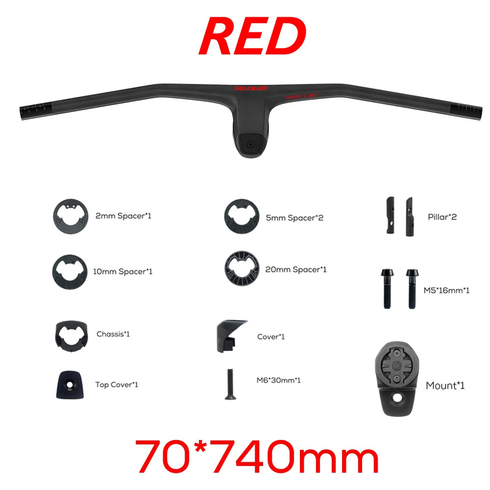 740MM -20° Degree Carbon Integrated Cockpit MTB Handlebar with Titanium Screws