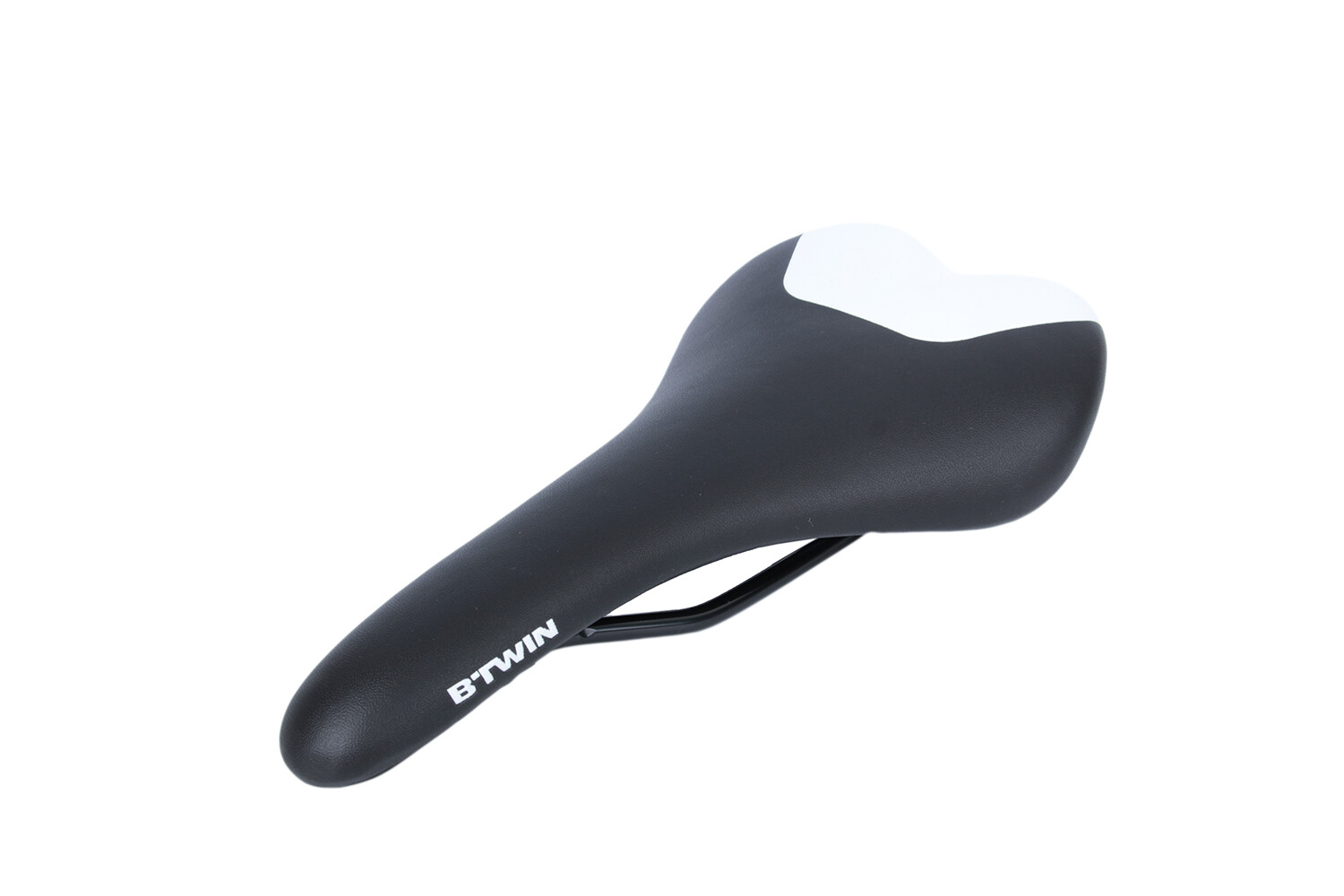 BTWIN Road MTB ebike Biking Saddle Cr-Mo Rails Seat Black White 275x135mm