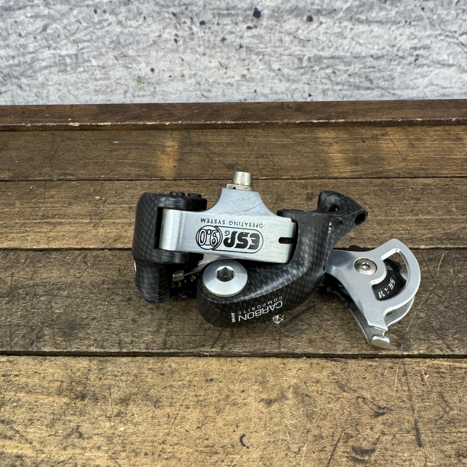 Vintage SRAM ESP 9.0 Rear Derailleur Long Cage Carbon Black 225g 90s MTB