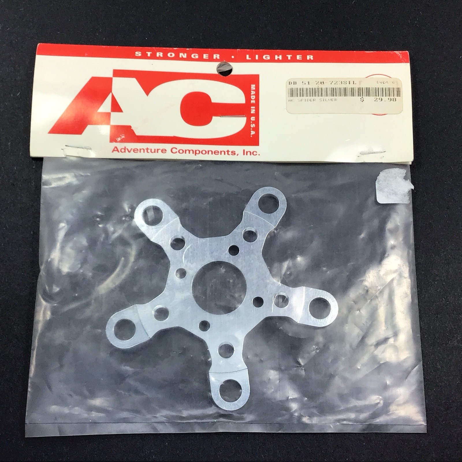 Adventure Components AC Crank Spider 5-Bolt 58/94mm Silver NOS Vintage MTB