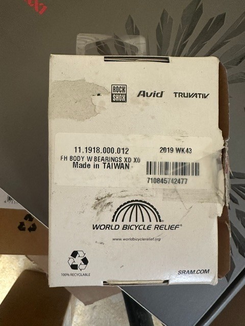 New! SRAM X0 Freehub Body with Bearings 11/12 speed XD Driver 11.1918.000.012