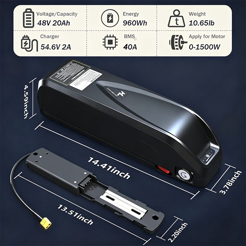 48V Hailong Lithium E bike Battery 48V 25Ah Electric Battery For 200-1400W Bike