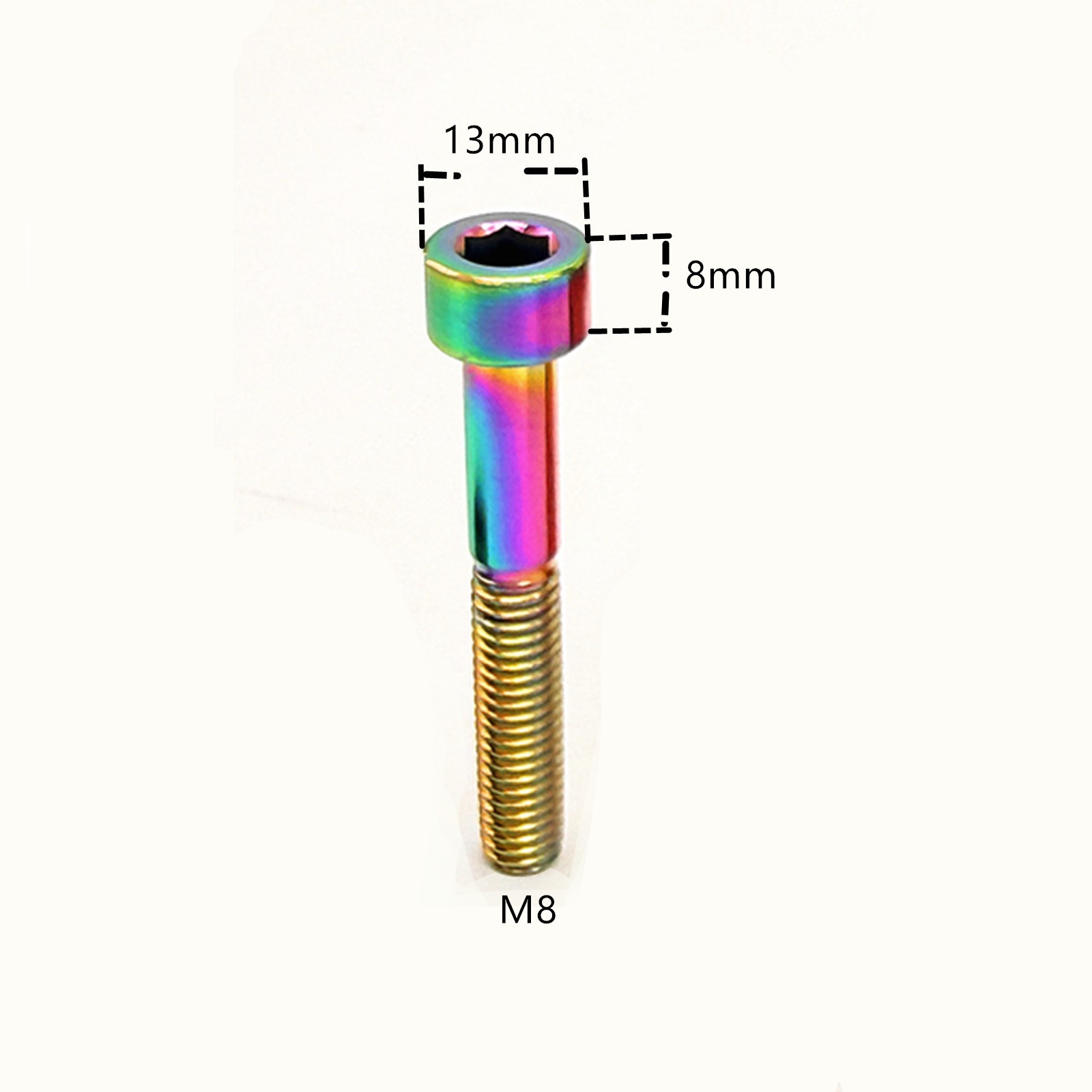 Titanium Bolt M8x15/20/25/30/35/40/45/50/60/70mm Sockedt Cap Hex Head Ti Screws