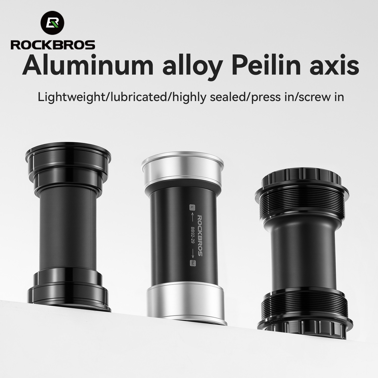 ROCKBROS Bike Aluminum Alloy Cartridge Bottom Bracket Fits 68-120mm Lightweight