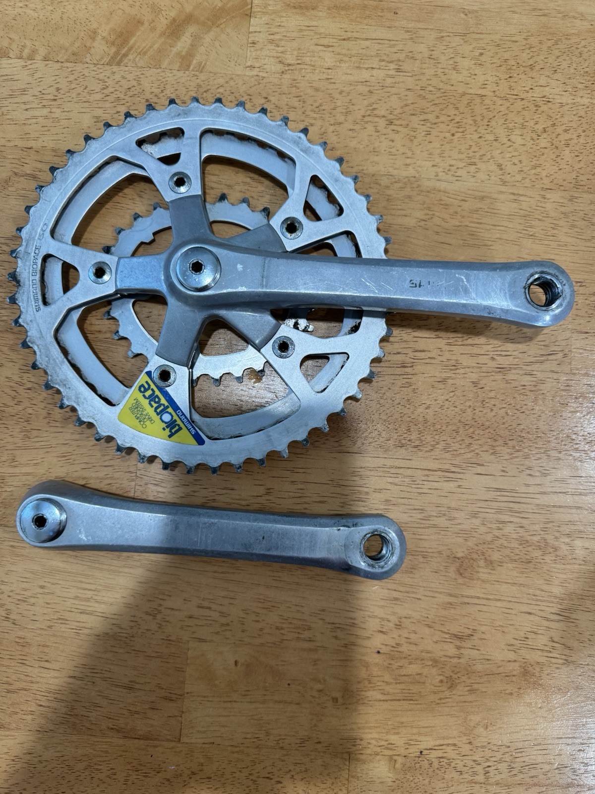 Vintage Shimano FC-B124 BioPace Triple Crankset 170mm Deore Japan Crank Mtb Bike
