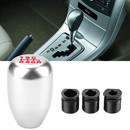 2.25 Inch Universal Manual Gear Shift Knob – Direct Replacement 6 Speed Silver