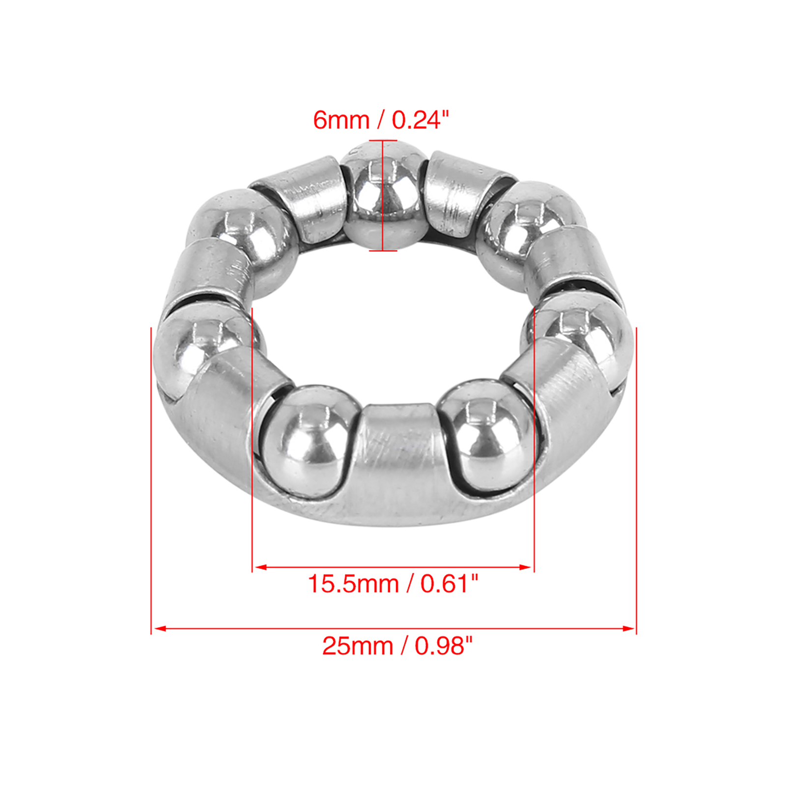 TWELVE 25mm x 7 Ball Crank Bearings Rear Wheel Bearing Retainer for Bicycle Bike