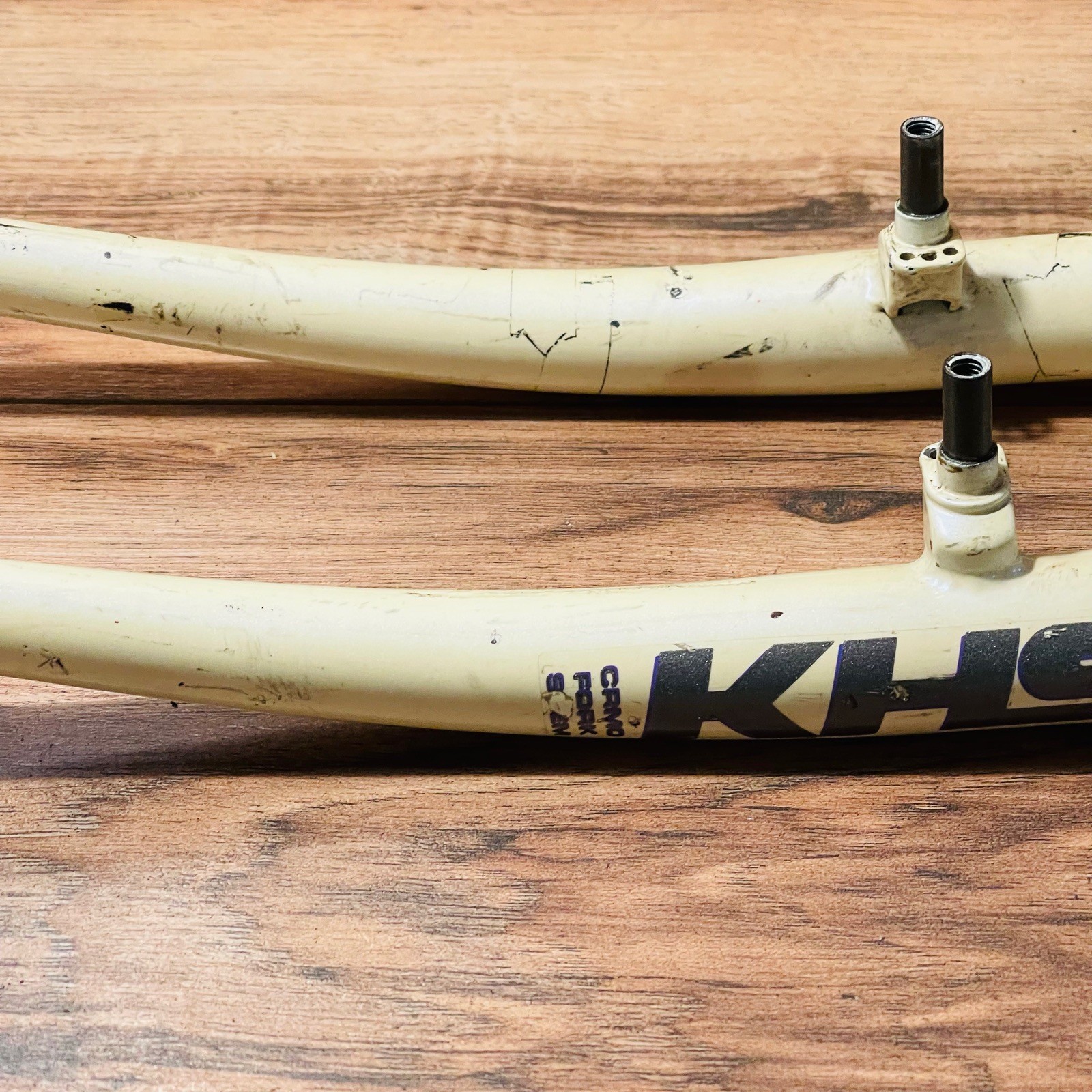 Vintage KHS 1-inch Threaded Rigid MTB Fork 26 132mm White