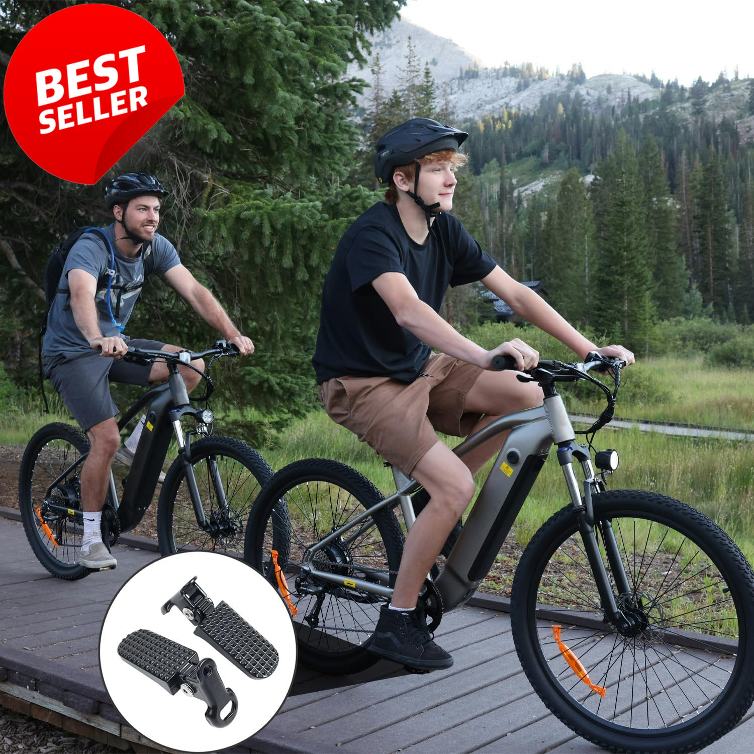 1 Pair Bike Foot Pegs Aluminum Alloy Non-Slip Folding Rear Pedals MTB E-Bike – U