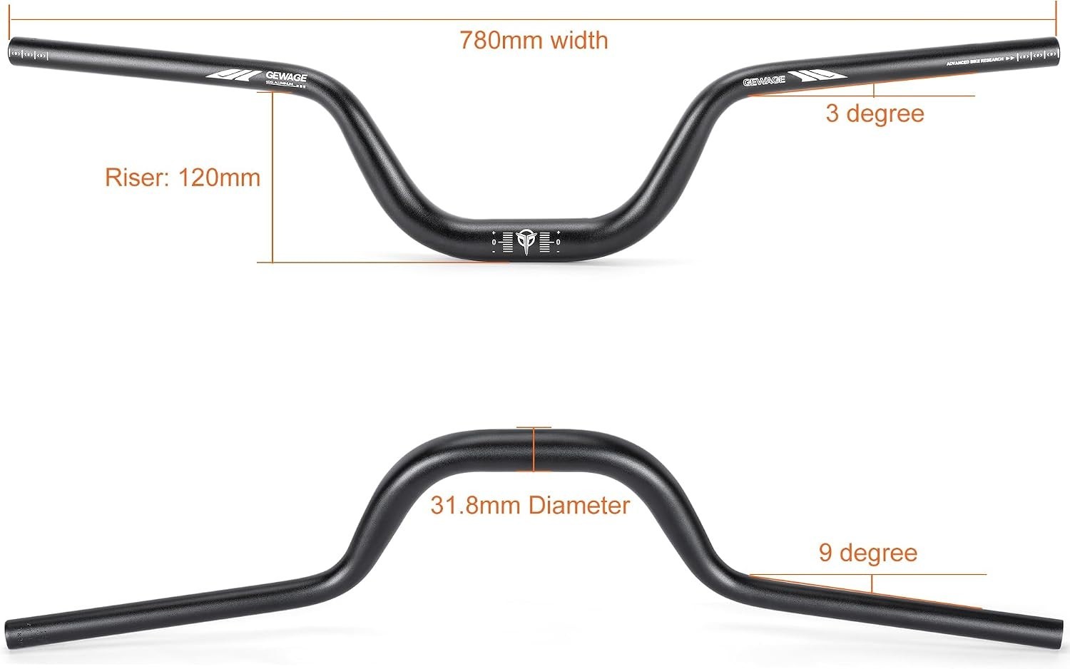 Modern Mountain Bike Riser Handlebar – 55mm Rise