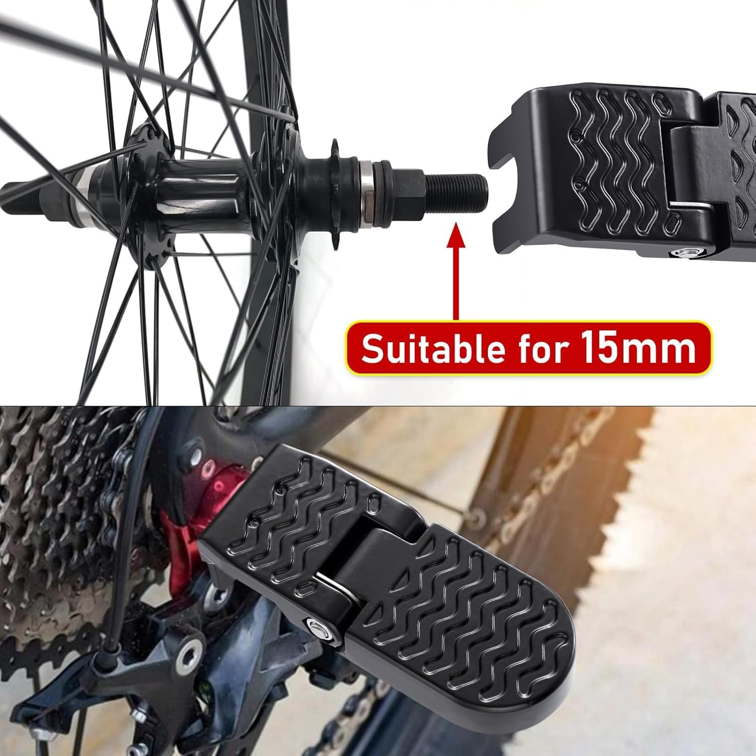 Aluminium Bike Rear Pedals: Non-Slip Collapsible Foot Pegs for E-Bikes